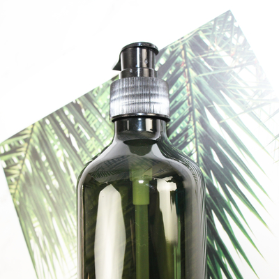 প্রস্তুতকারক পাইকারি বাদামী ধূসর 300ml স্বচ্ছ খালি PET প্লাস্টিক শ্যাম্পু বোতল পাম্প ক্যাপ সহ