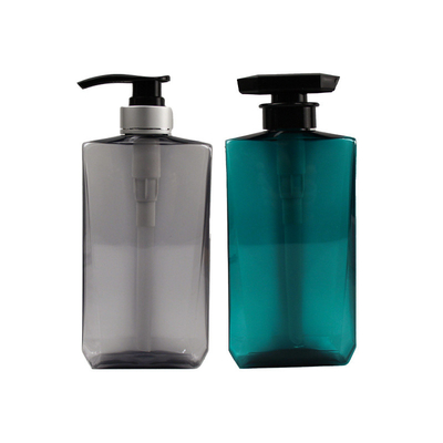 শ্যাম্পু এবং কন্ডিশনার বোতলের জন্য 500ml PET ক্লিয়ার এম্পটি স্কয়ার লোশন পাম্প বোতল প্রিন্ট করা