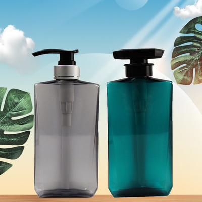 শ্যাম্পু এবং কন্ডিশনার বোতলের জন্য 500ml PET ক্লিয়ার এম্পটি স্কয়ার লোশন পাম্প বোতল প্রিন্ট করা