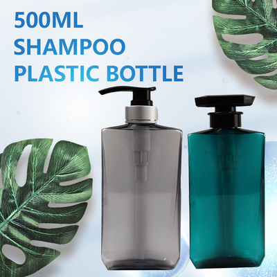 শ্যাম্পু এবং কন্ডিশনার বোতলের জন্য 500ml PET ক্লিয়ার এম্পটি স্কয়ার লোশন পাম্প বোতল প্রিন্ট করা